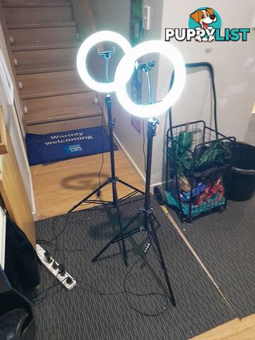 2 RING LIGHT WITH TRIPOD FLOOR LAMP OTTO OTRLGTST 10" LED RING LIGHT WITH STAND MALVERN