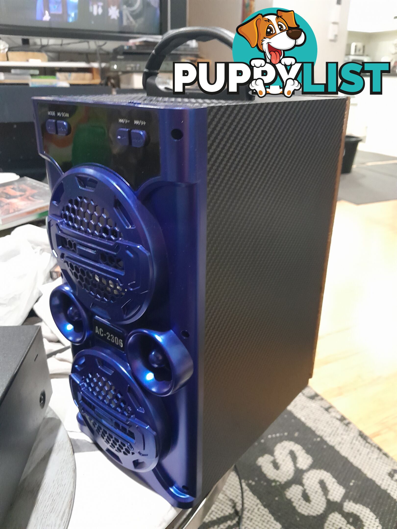 AC-2306 PORTABLE WIRELESS LOUD SPEAKER DOCK BLUE TOOTH PHONE DEVICES DISCO LED KARAOKE