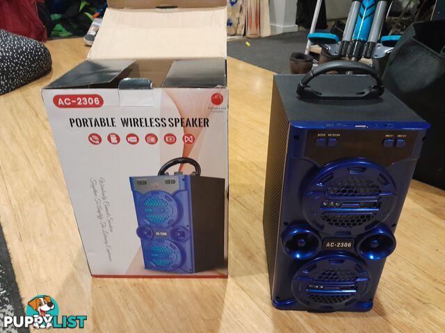 AC-2306 PORTABLE WIRELESS LOUD SPEAKER DOCK BLUE TOOTH PHONE DEVICES DISCO LED KARAOKE