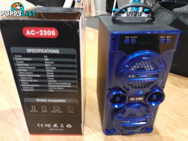 AC-2306 PORTABLE WIRELESS LOUD SPEAKER DOCK BLUE TOOTH PHONE DEVICES DISCO LED KARAOKE