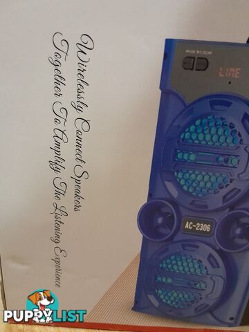 AC-2306 PORTABLE WIRELESS LOUD SPEAKER DOCK BLUE TOOTH PHONE DEVICES DISCO LED KARAOKE