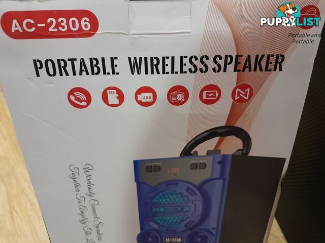 AC-2306 PORTABLE WIRELESS LOUD SPEAKER DOCK BLUE TOOTH PHONE DEVICES DISCO LED KARAOKE