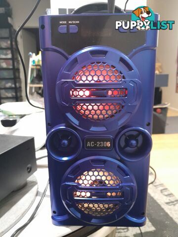 AC-2306 PORTABLE WIRELESS LOUD SPEAKER DOCK BLUE TOOTH PHONE DEVICES DISCO LED KARAOKE