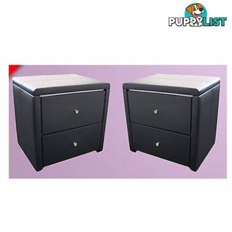 BrandNew PU Leather 2 drawers Bedside Tables Cabinets Black/White