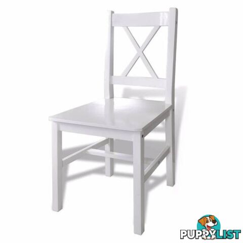 Band New 4 x Pine Wood Dining chairs White