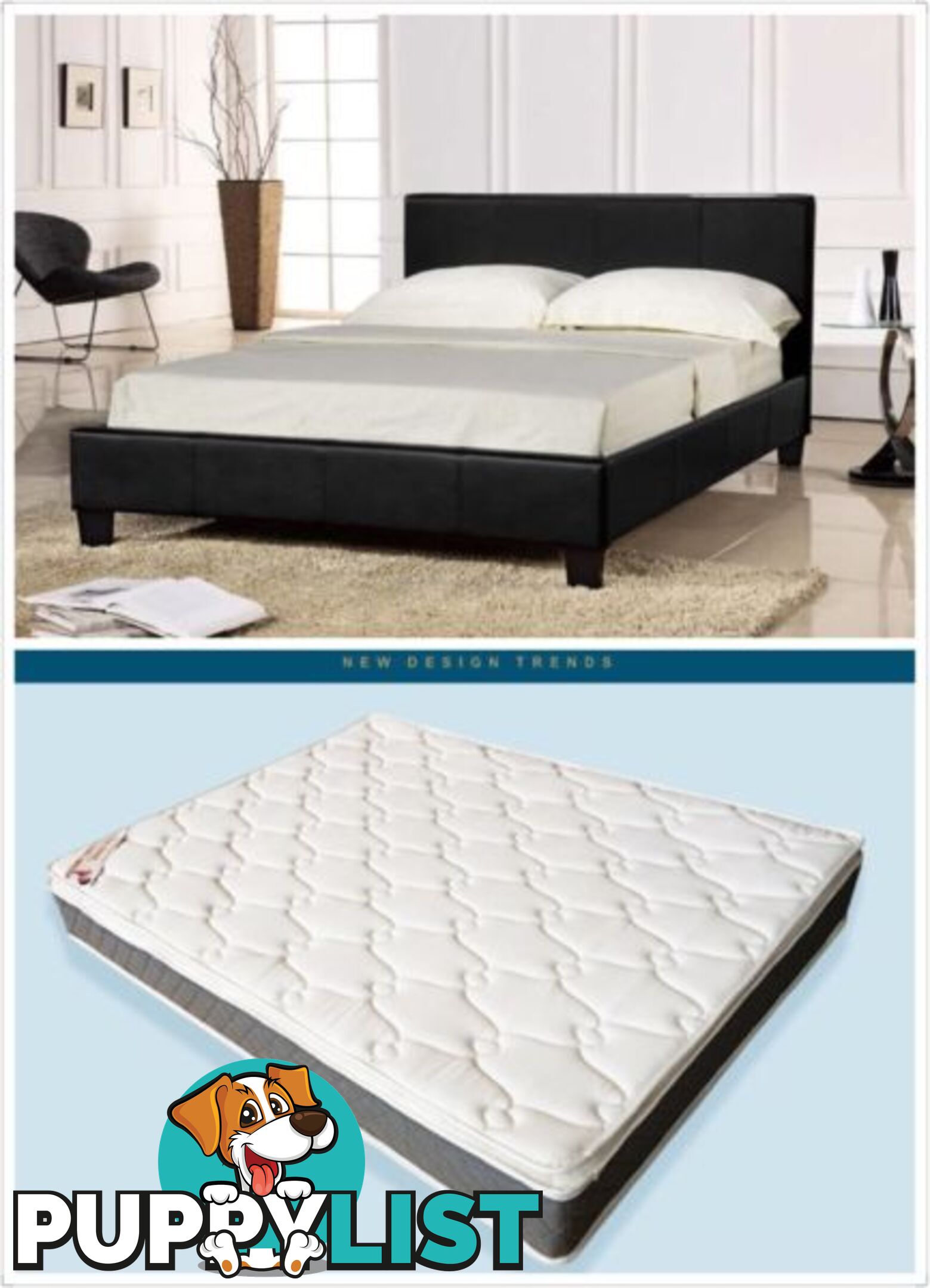 Brand New Leather Bed include Pillow top Mattress