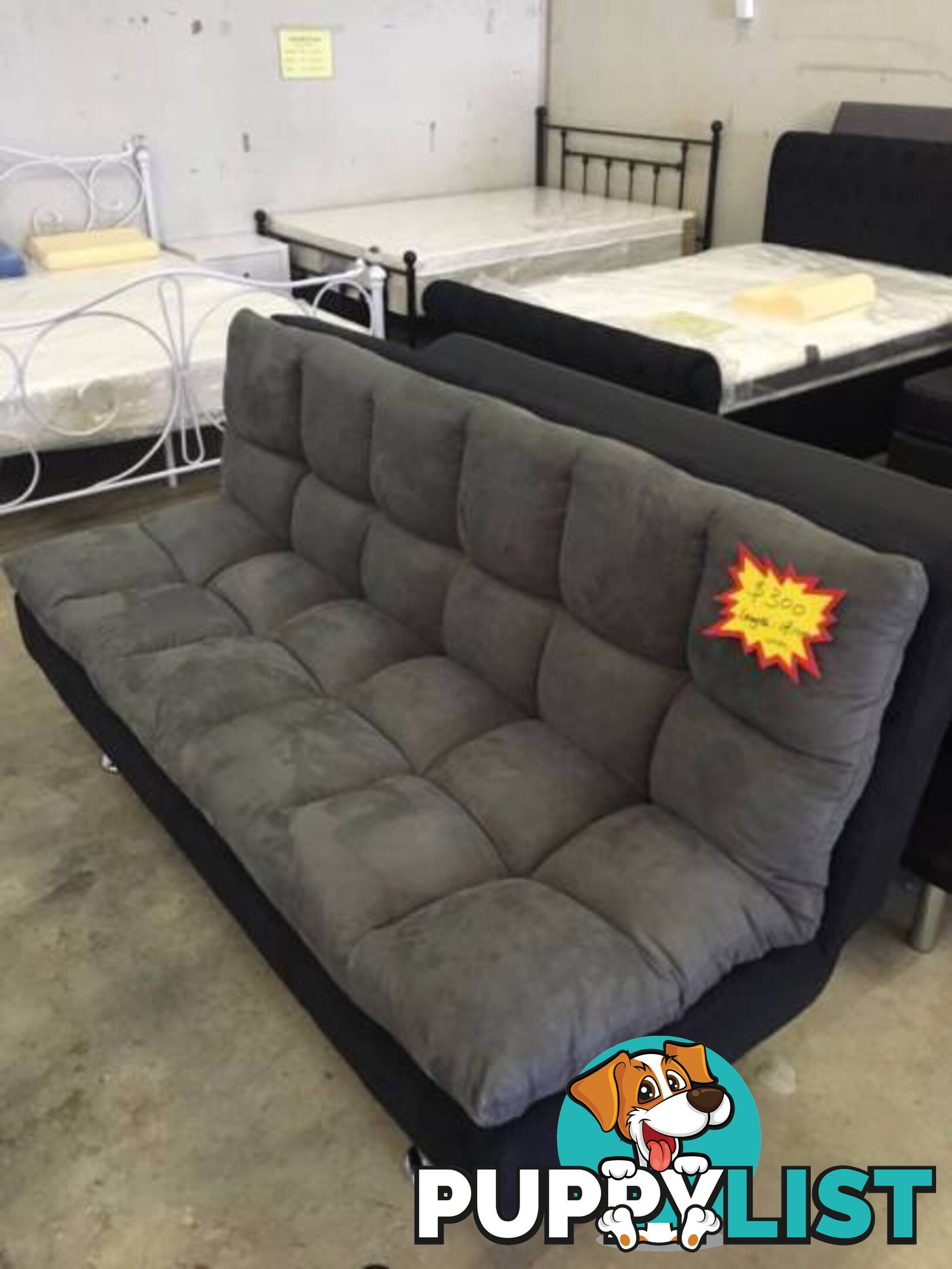 Brand New Grey Fabric Sofa Bed Couch Loung (SA084)