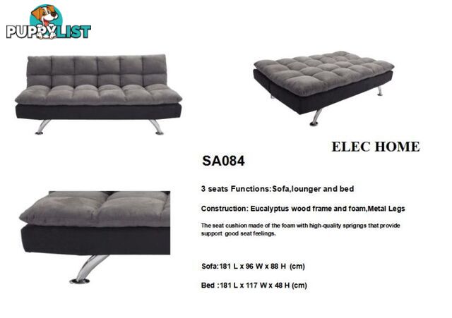 Brand New Grey Fabric Sofa Bed Couch Loung (SA084)