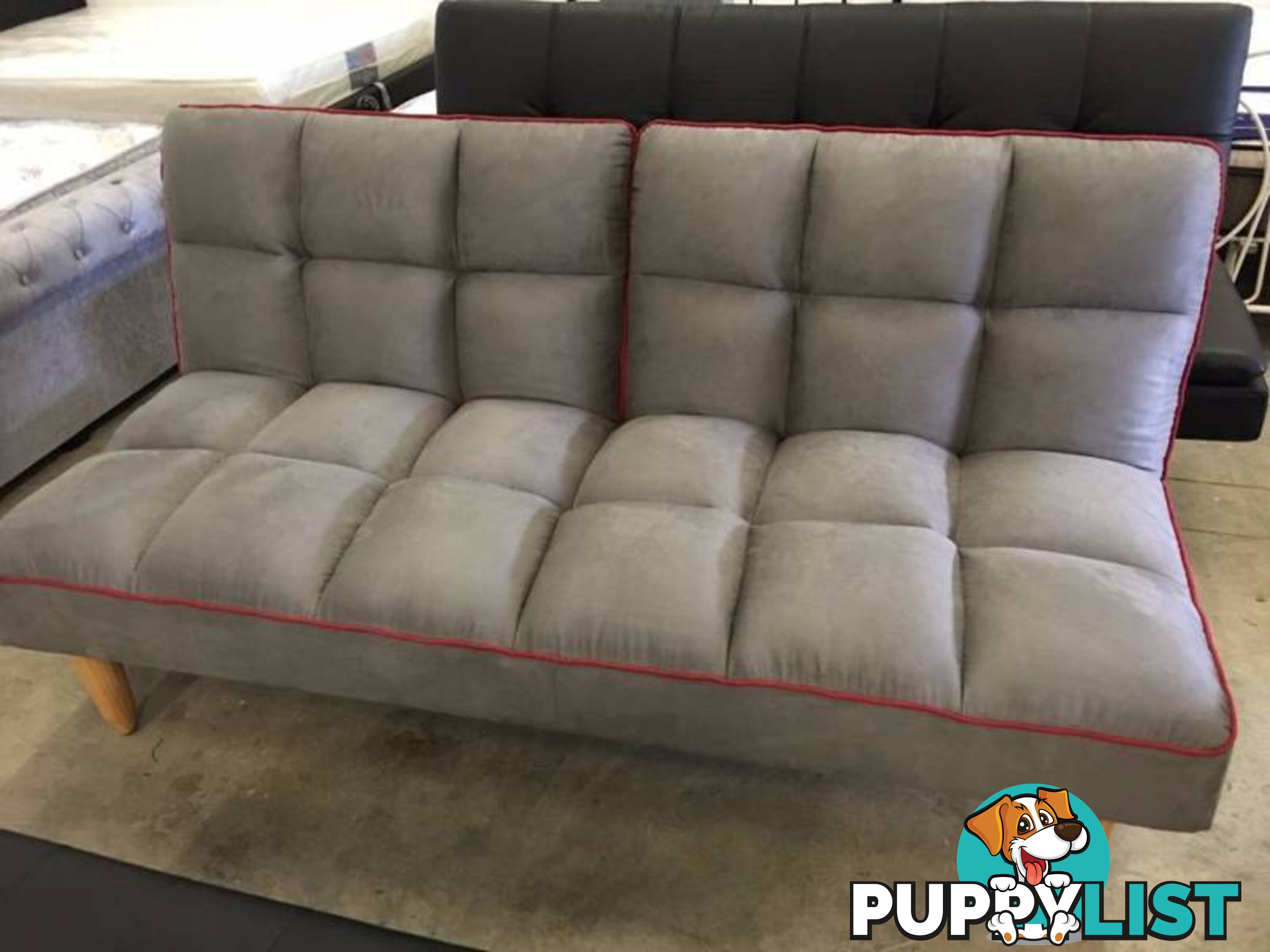 Brand New 3 Seater Grey Fabric Sofa Bed Couch Loung (SA009)