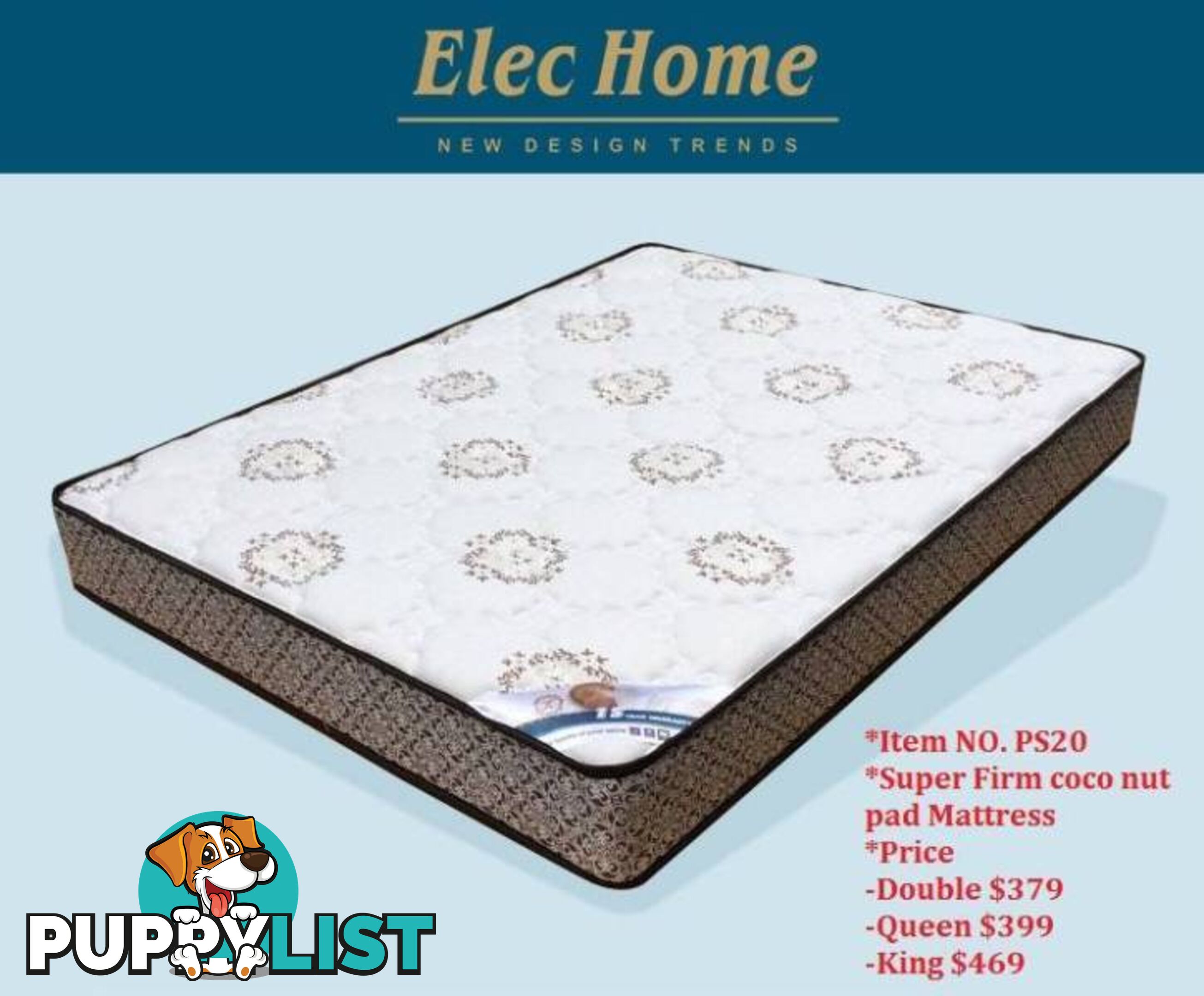 PS20 Super Hard Mattress coco nut material all sizes