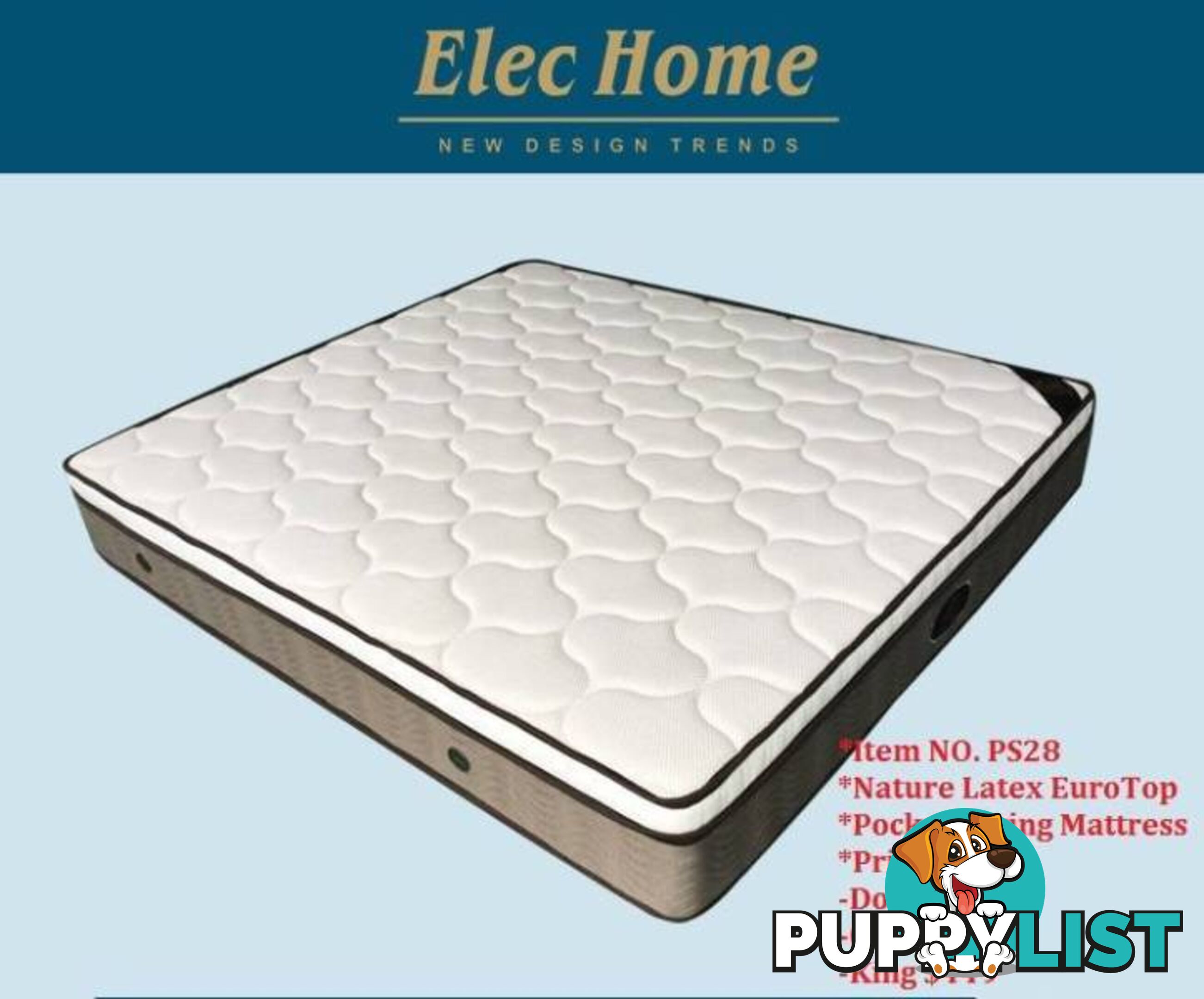 New Luxury Latex Eurotop 7 Zone Pocket Spring Mattress D/Q/K