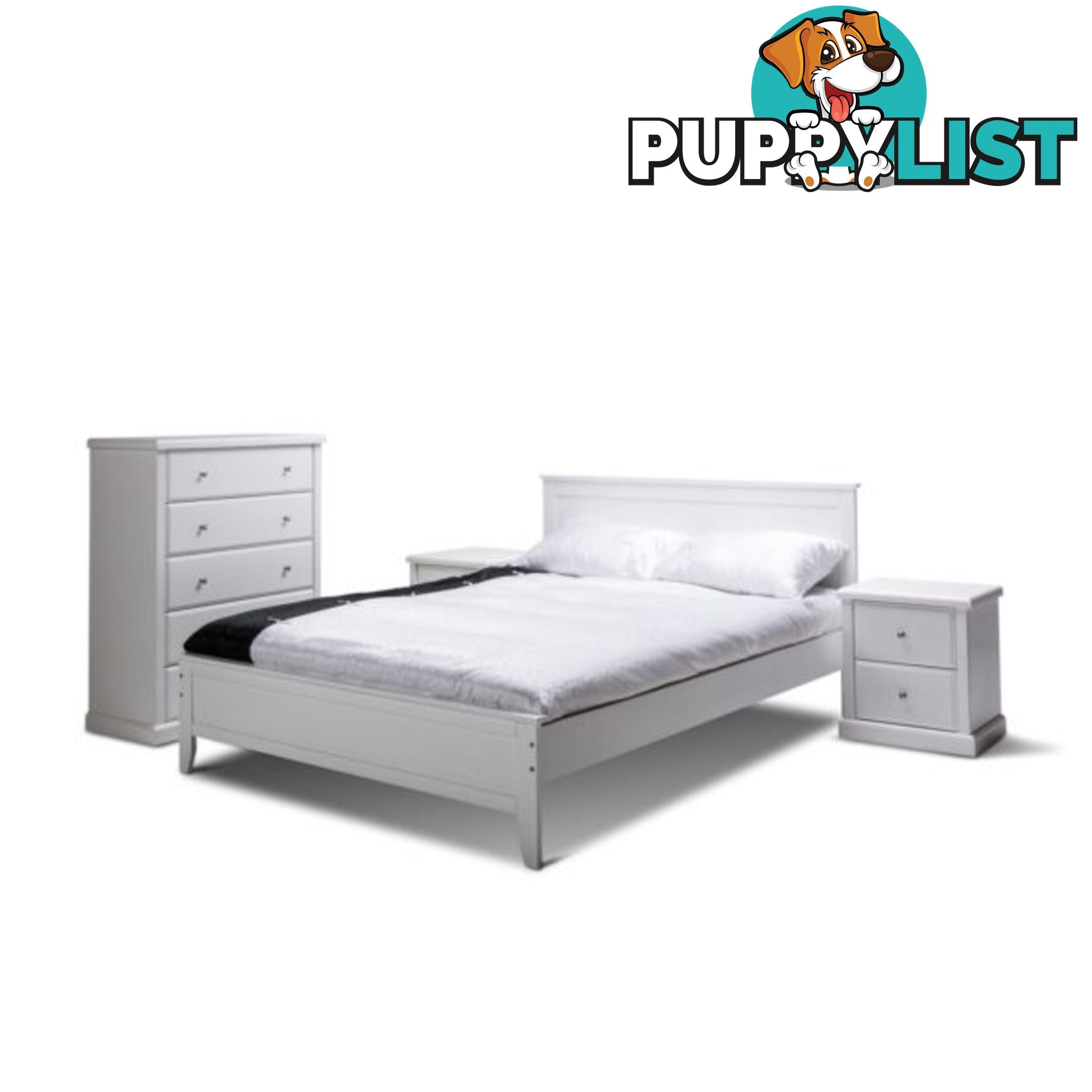 Warehouse direct sale MDF white bed frame double/queen available