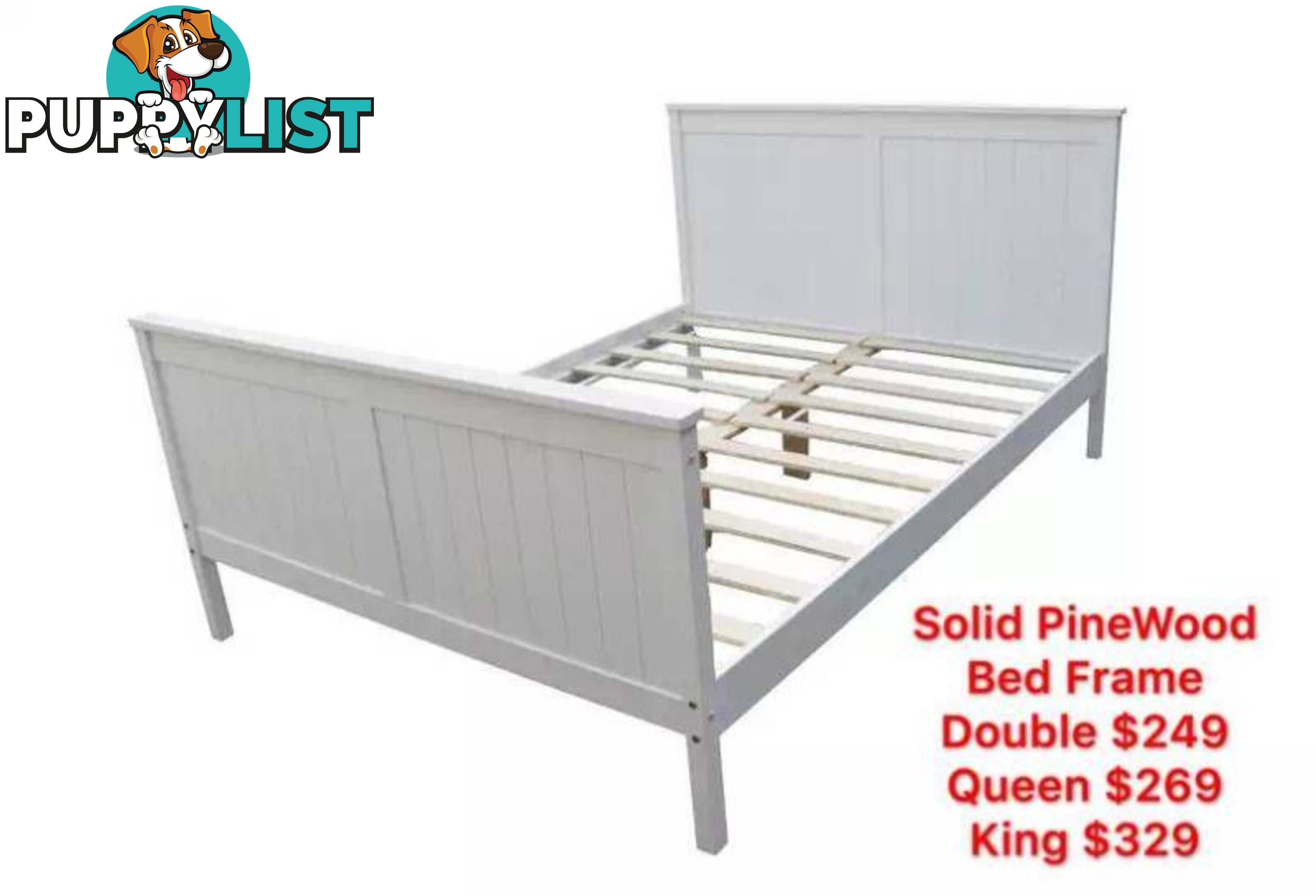 Clearance !! Brand New all sizes Solid Pine Wood white Bed Frame