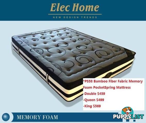 Bamboo Charcoal Fiber Memory Foam 9Zone Pocket Spring Mattress