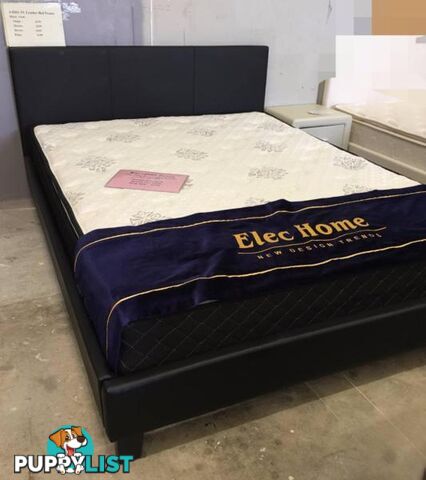 Brand New all sizes PU Leather Bed Frame in Black/White