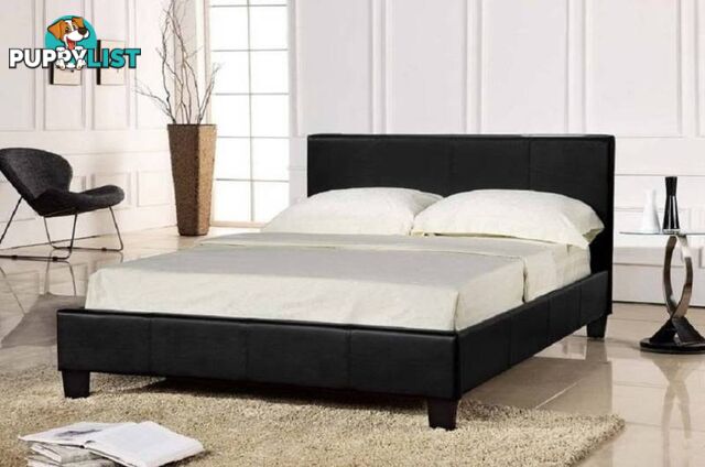 Brand New all sizes PU Leather Bed Frame in Black/White