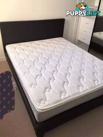 Brand New all sizes PU Leather Bed Frame in Black/White