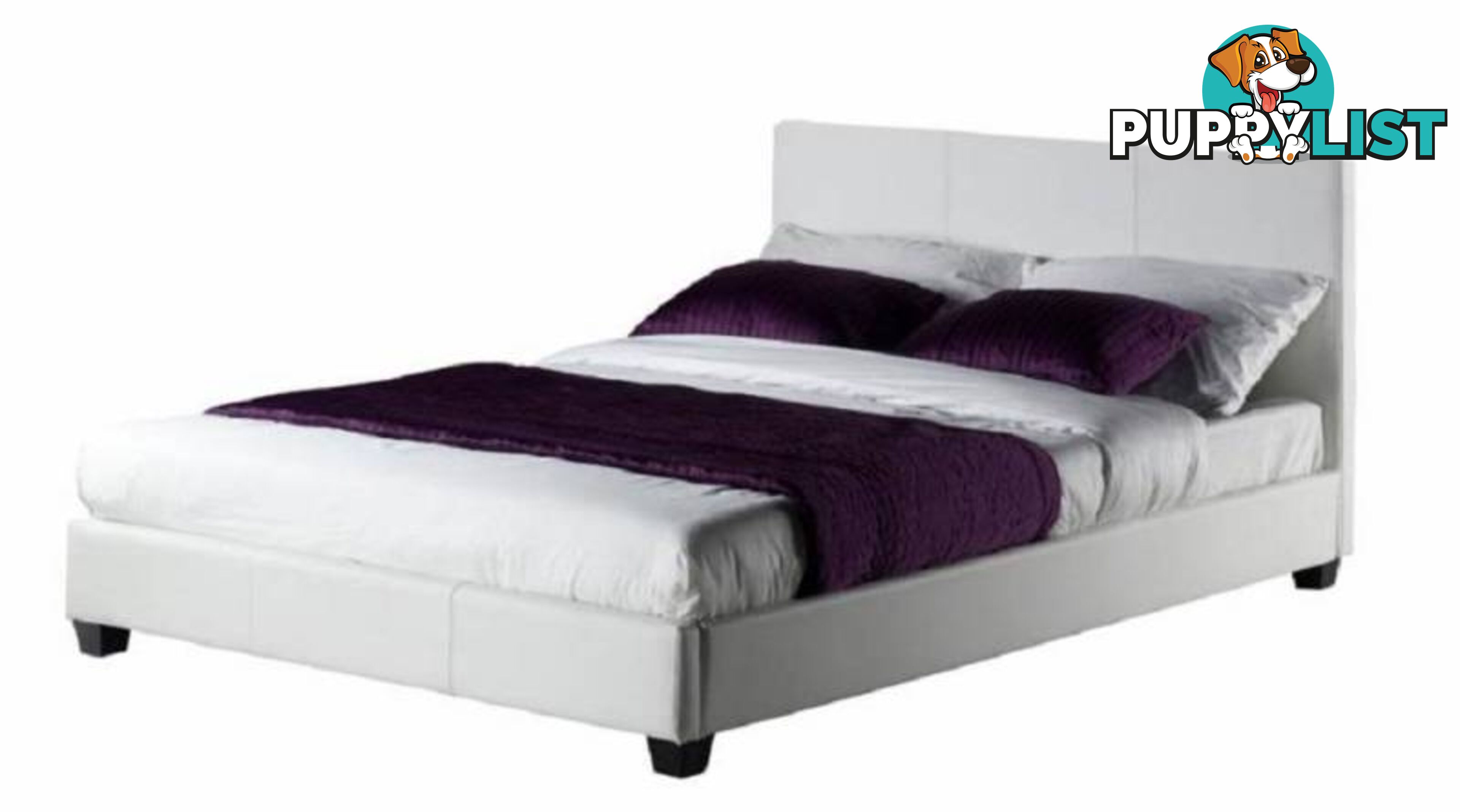 Brand New all sizes PU Leather Bed Frame in Black/White