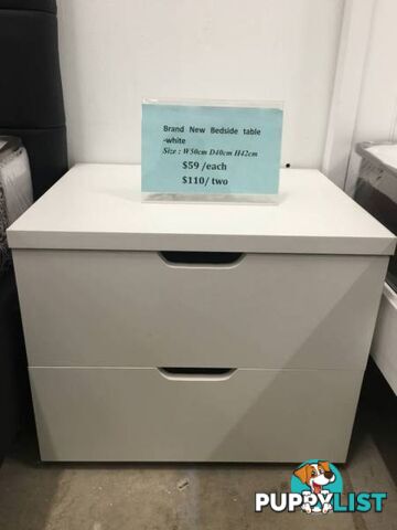 Brand New White Bedside Table/Cabinet/Drawers(CD049)