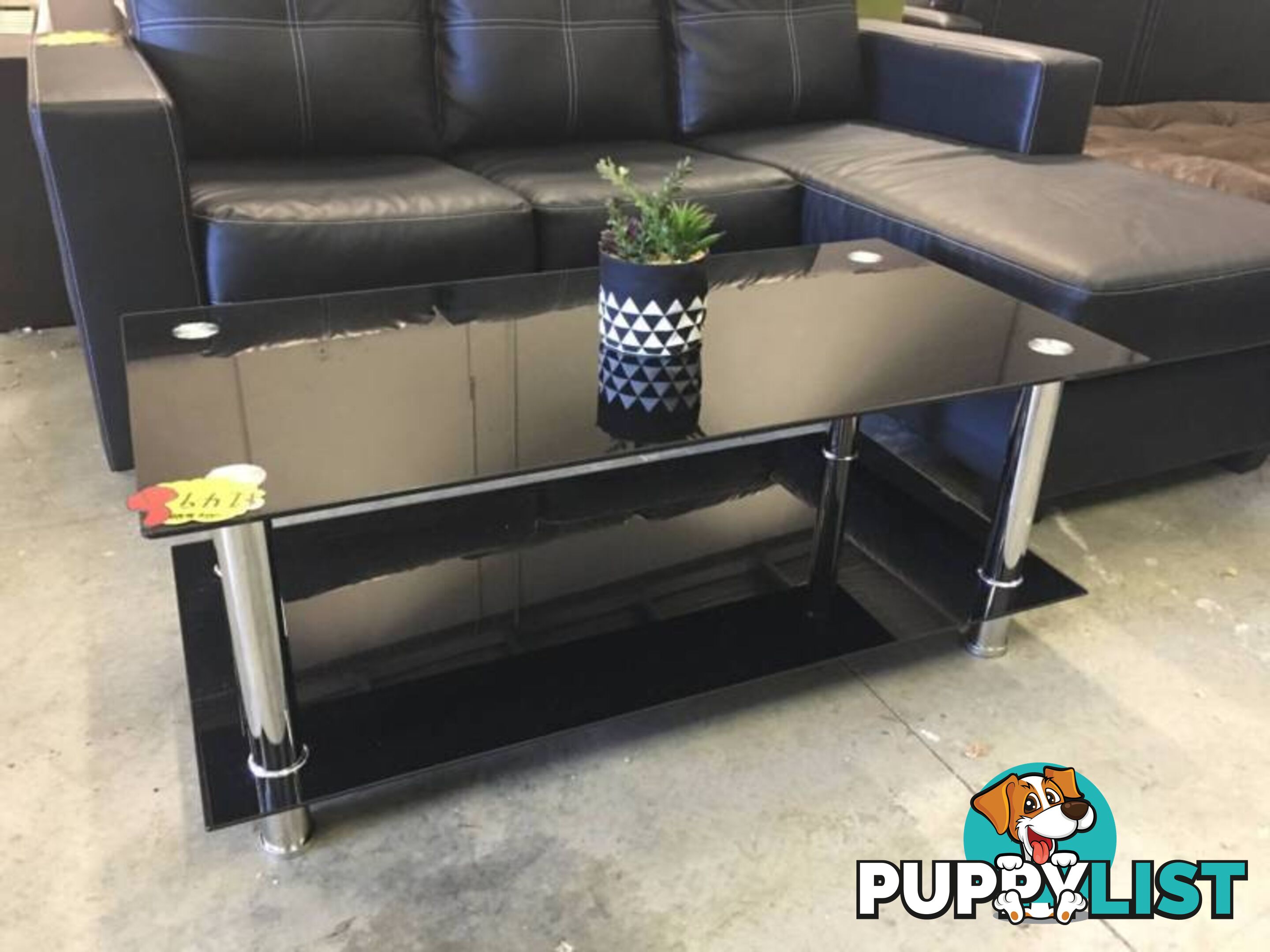 Brand New Luxury Black High Quality Tempered Glass Coffee Table