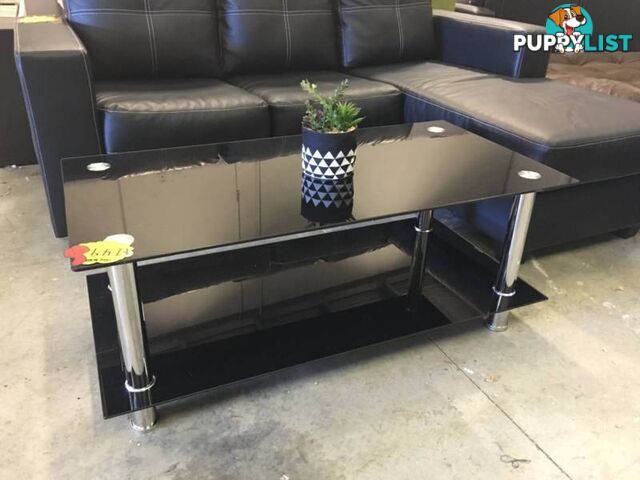 Brand New Luxury Black High Quality Tempered Glass Coffee Table