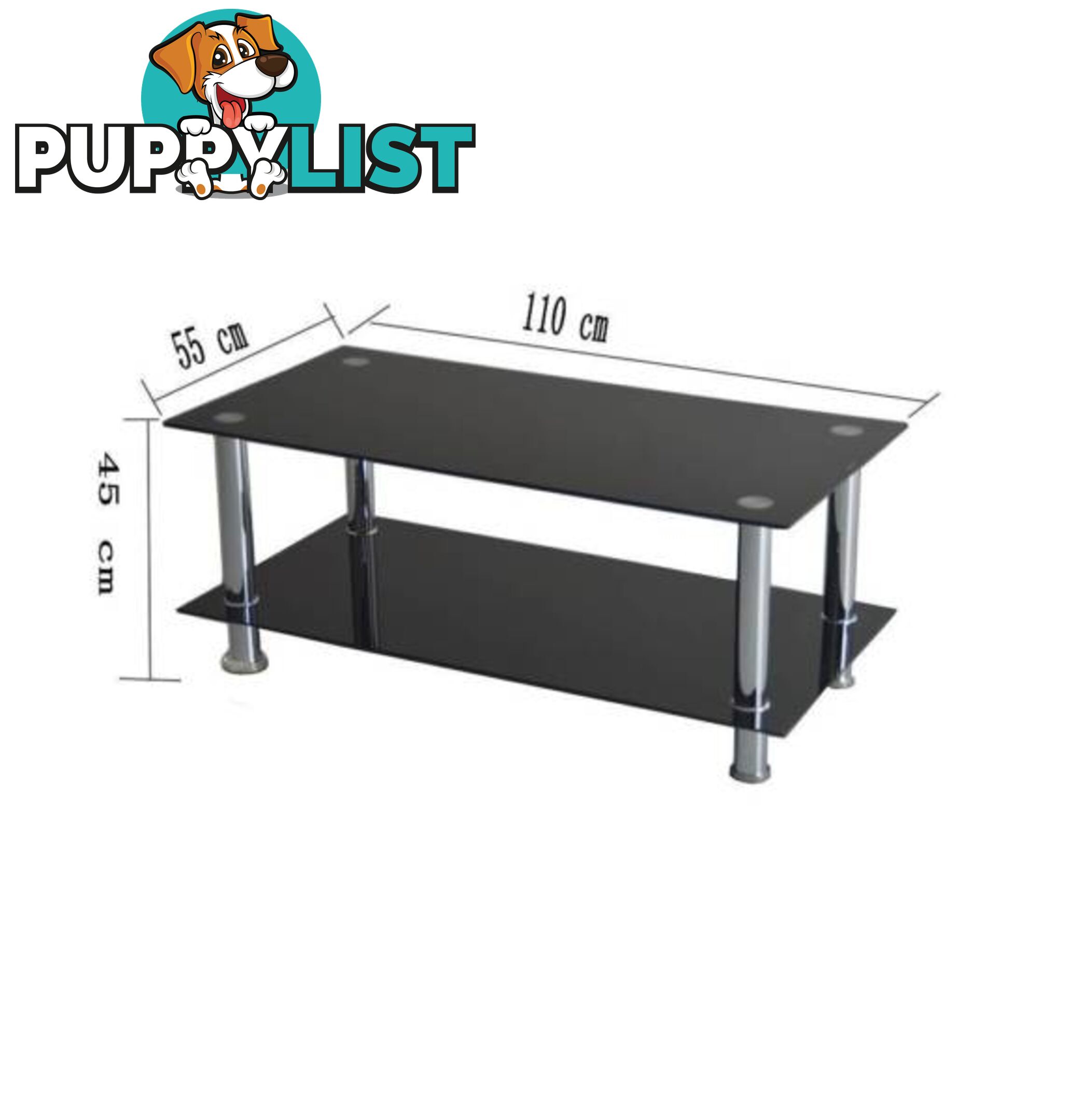 Brand New Luxury Black High Quality Tempered Glass Coffee Table