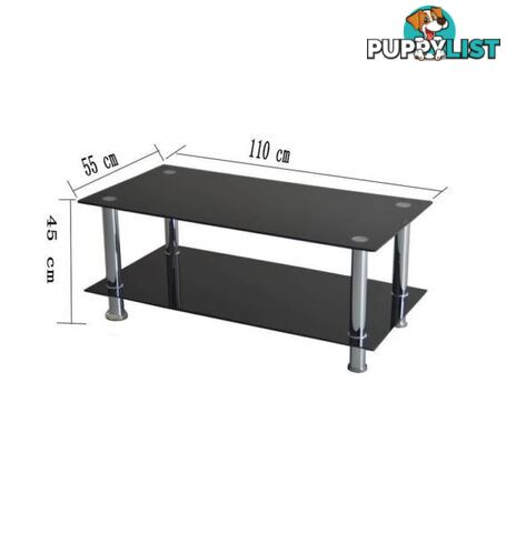 Brand New Luxury Black High Quality Tempered Glass Coffee Table