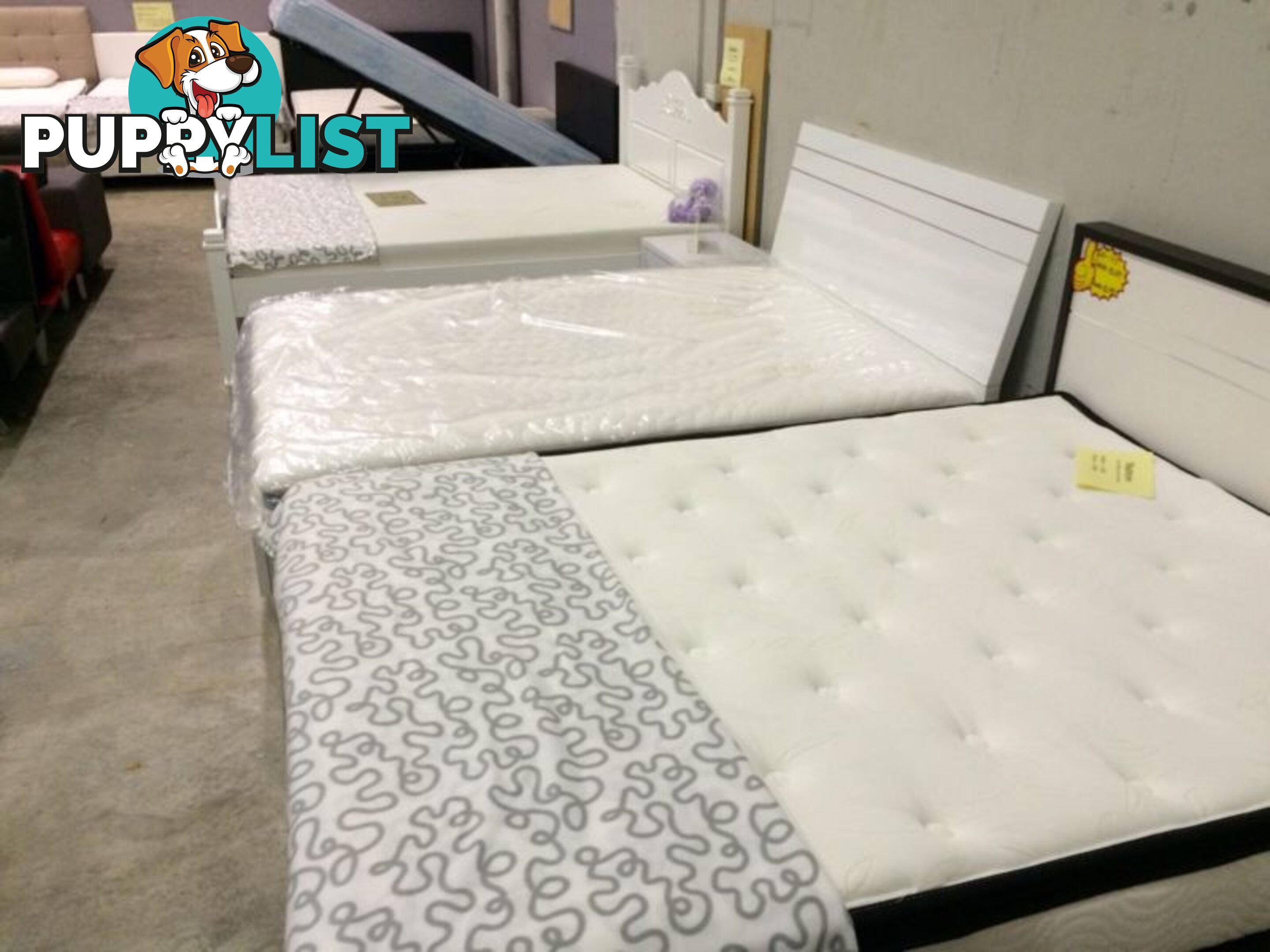 WarehouseSpecial 002 PU bed + Eurotop Mattress Double/Queen/King