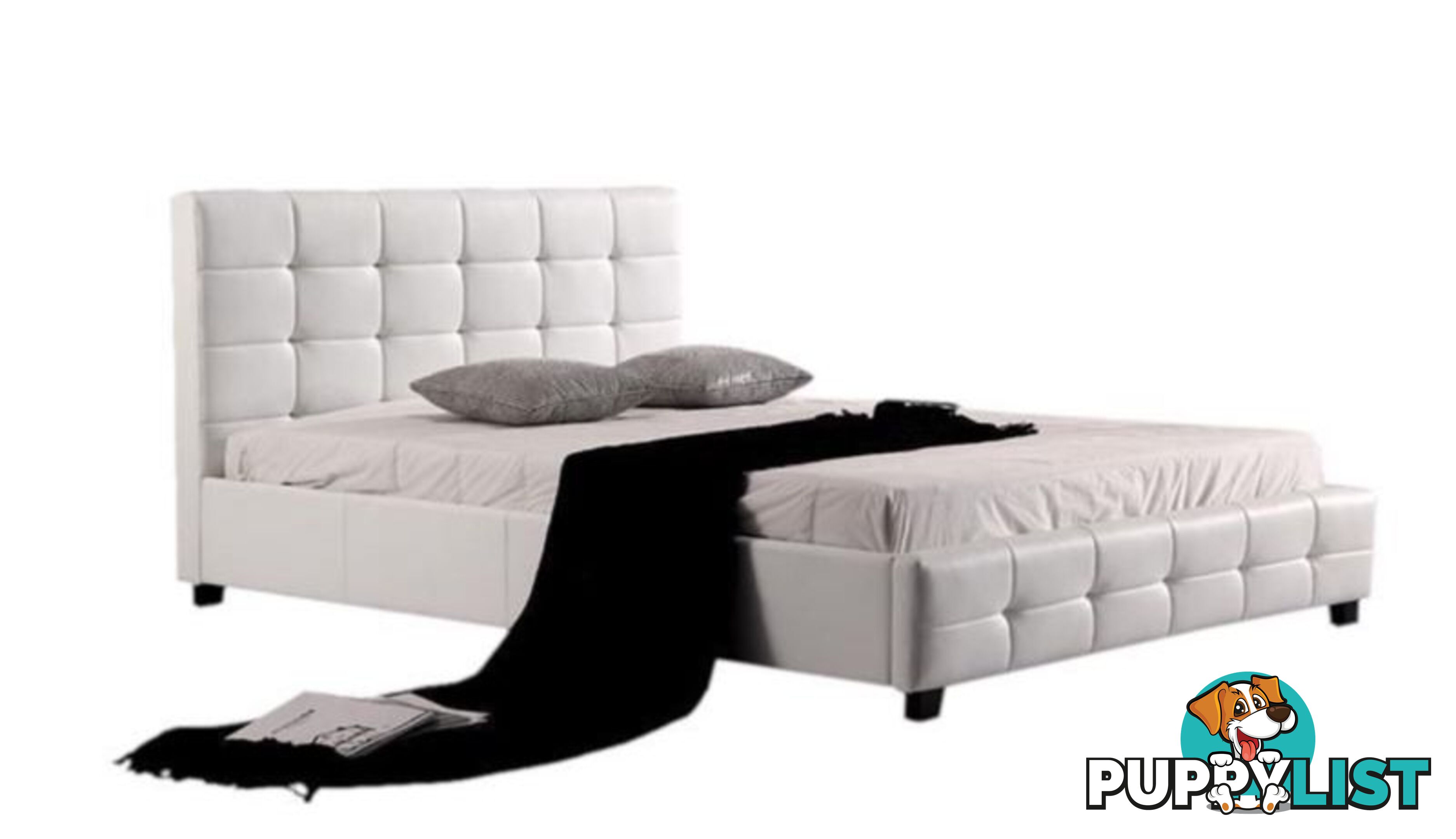 Warehouse direct Quality PU Leather Bed Black or White (EH002)