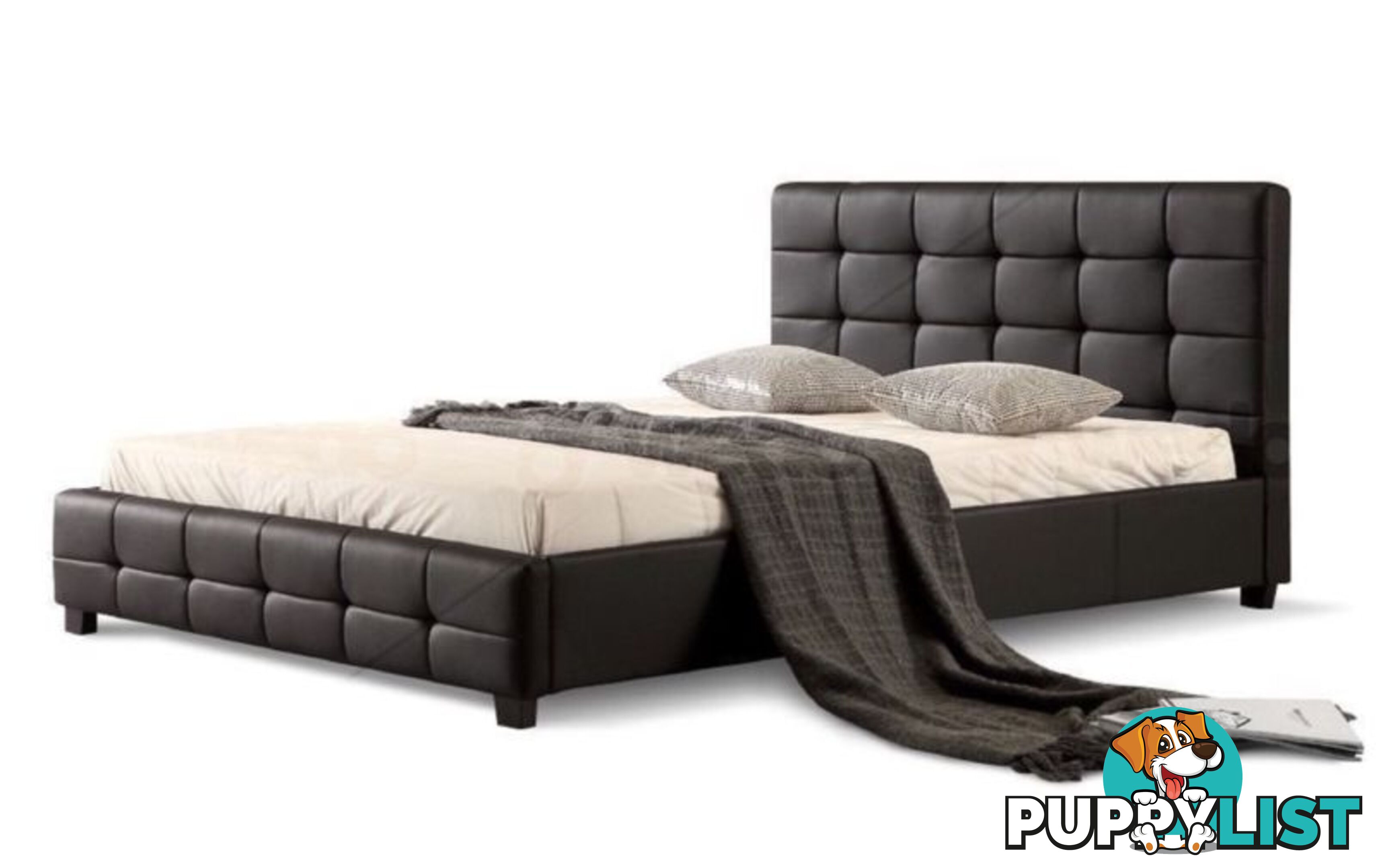 Warehouse direct Quality PU Leather Bed Black or White (EH002)