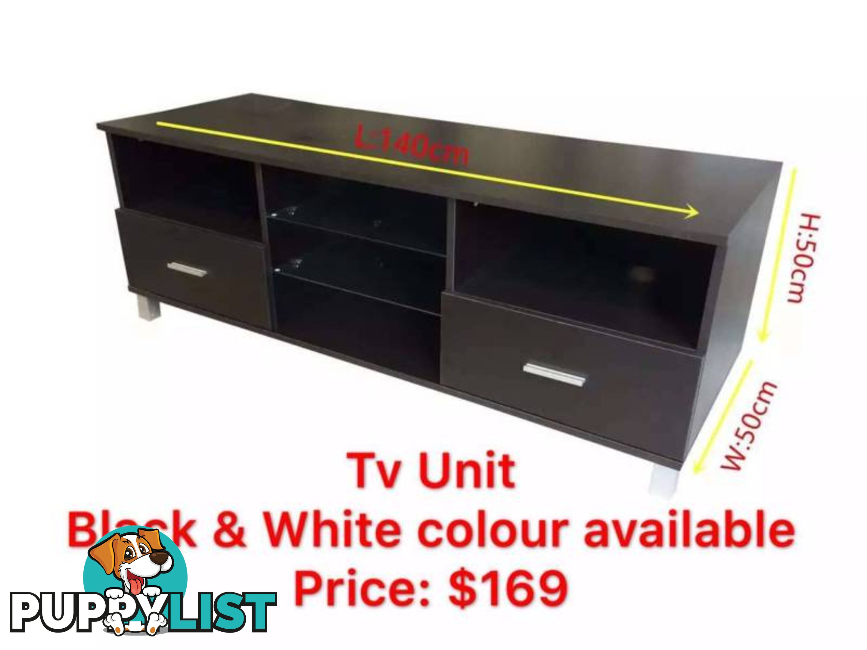 Brand New TV Stand Entertainment Unit Cabinet Drawer 2 colours