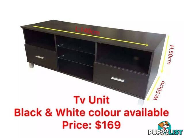 Brand New TV Stand Entertainment Unit Cabinet Drawer 2 colours