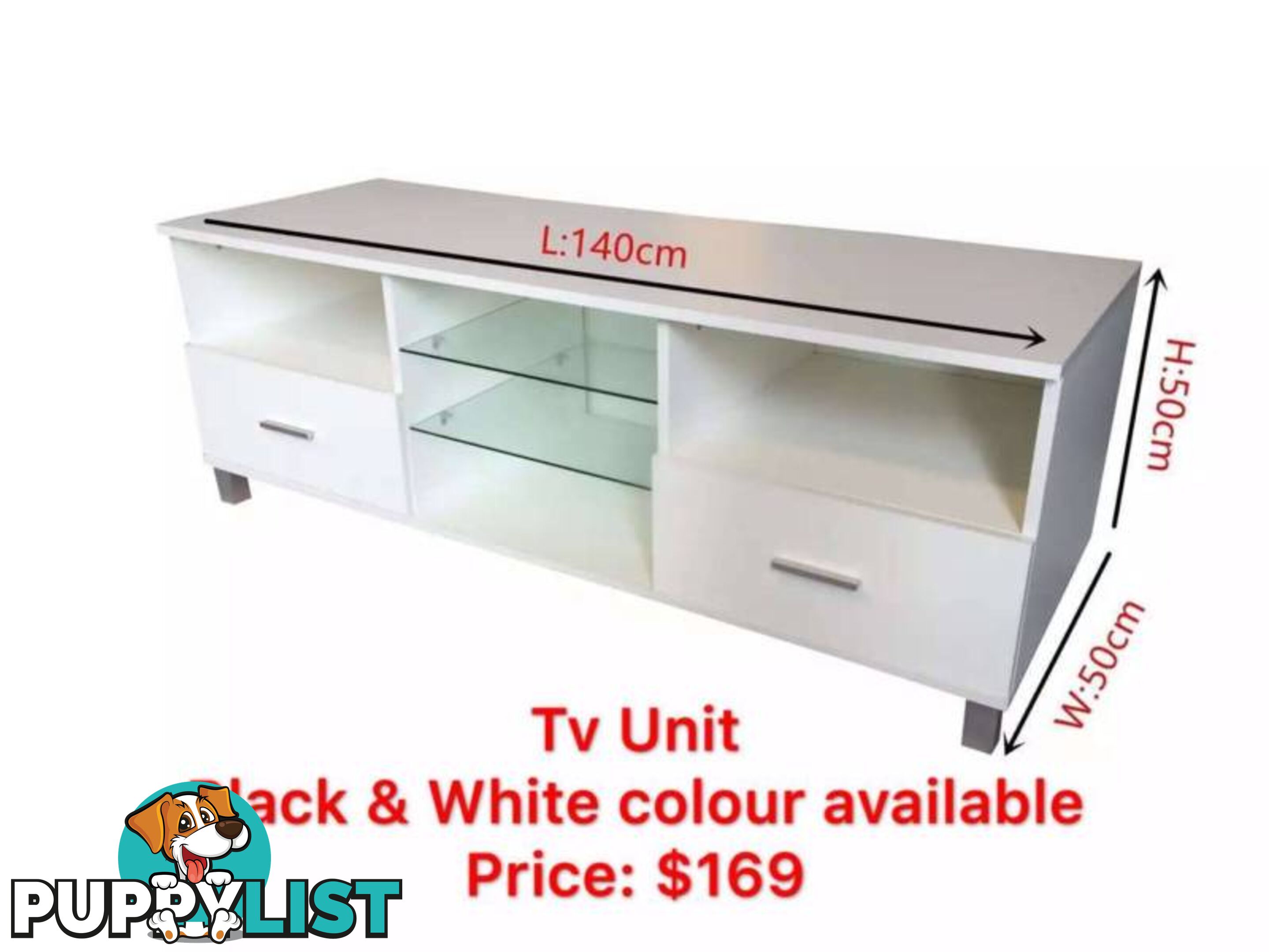 Brand New TV Stand Entertainment Unit Cabinet Drawer 2 colours