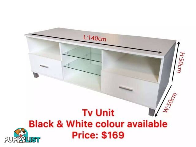 Brand New TV Stand Entertainment Unit Cabinet Drawer 2 colours