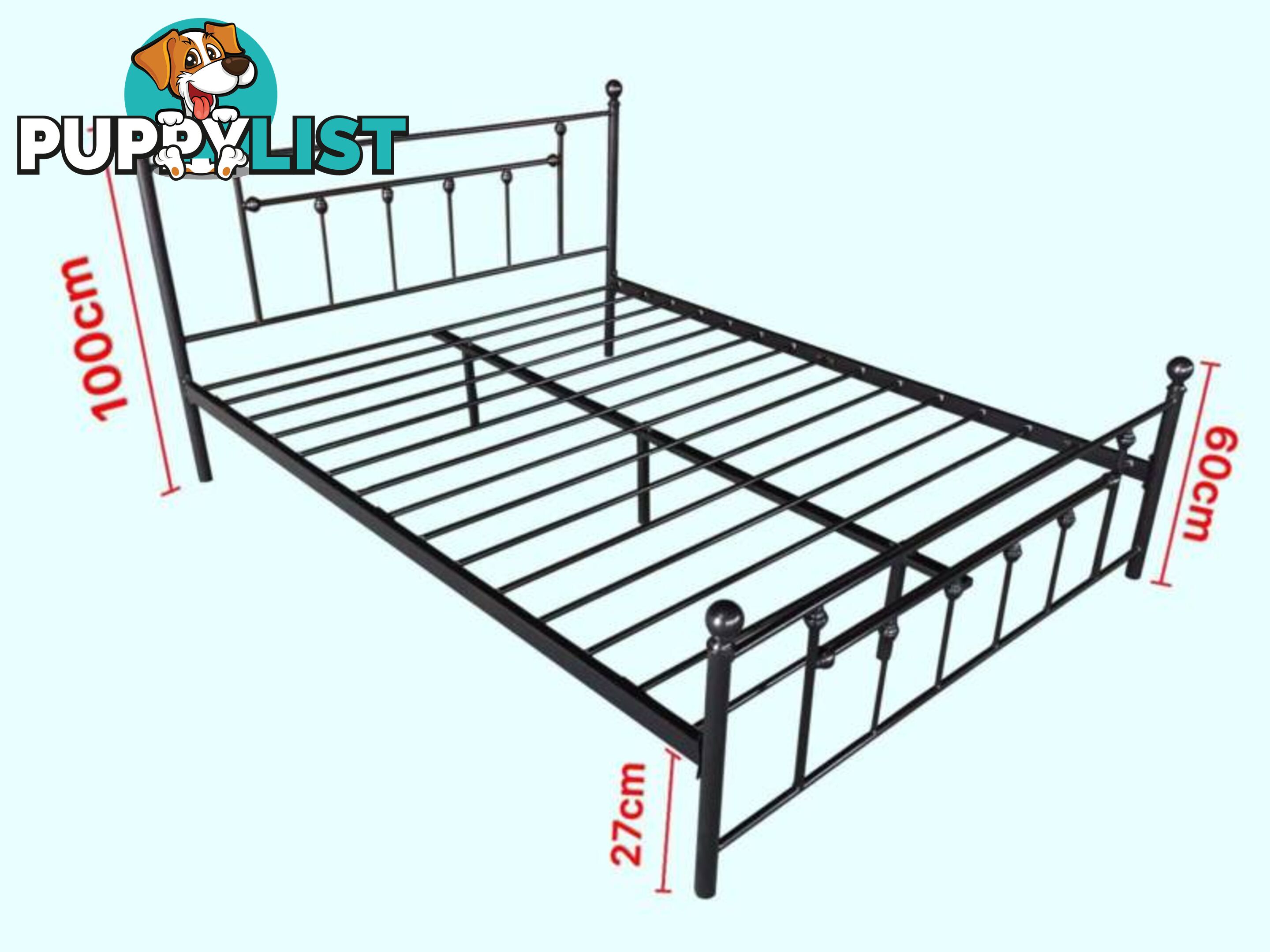 Full Size Brand New And Quality Full Metal Bed Frame Black/White