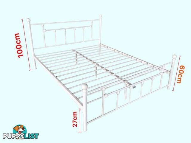 Full Size Brand New And Quality Full Metal Bed Frame Black/White