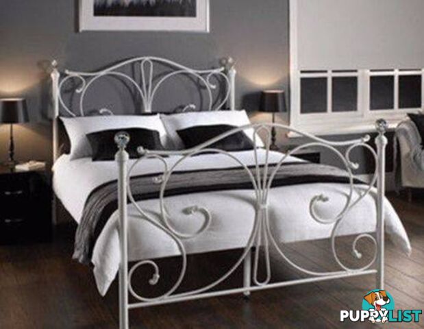 Full Size White Royal Style Brand New Full Metal Bed Frame