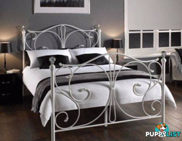 Full Size White Royal Style Brand New Full Metal Bed Frame