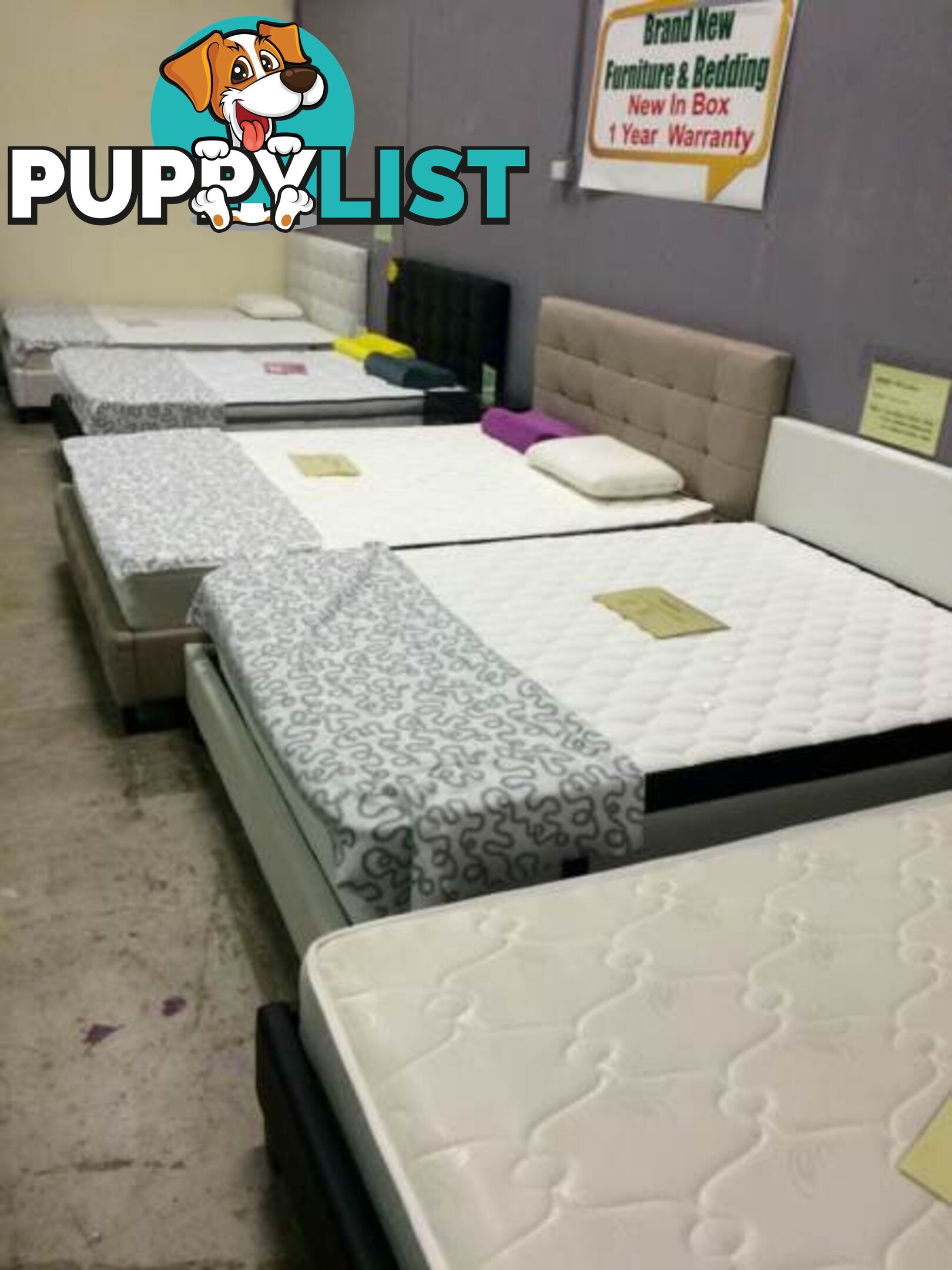 Brand New Quality PU Leather Bed Frame in Black or White