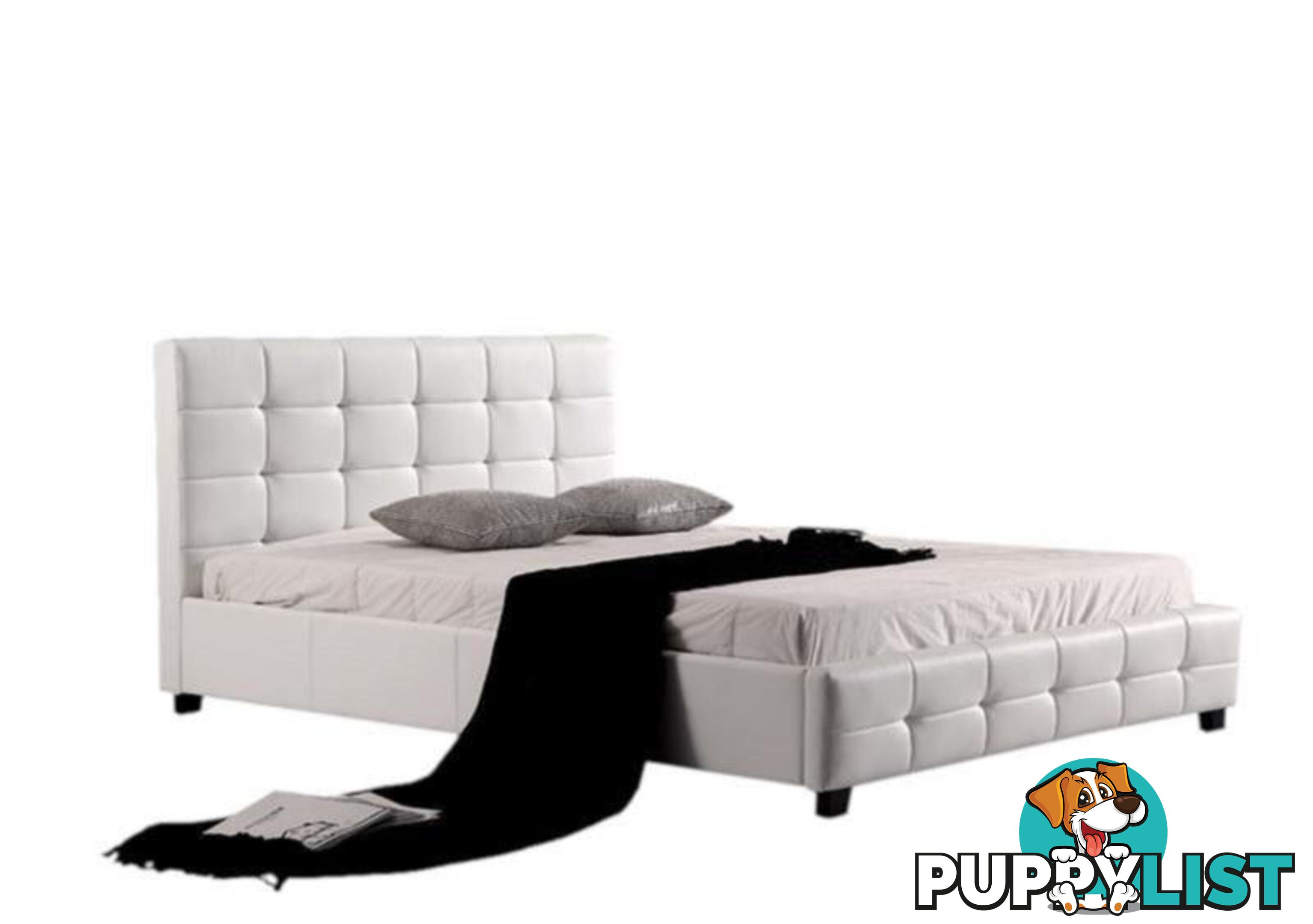 Brand New Quality PU Leather Bed Frame in Black or White