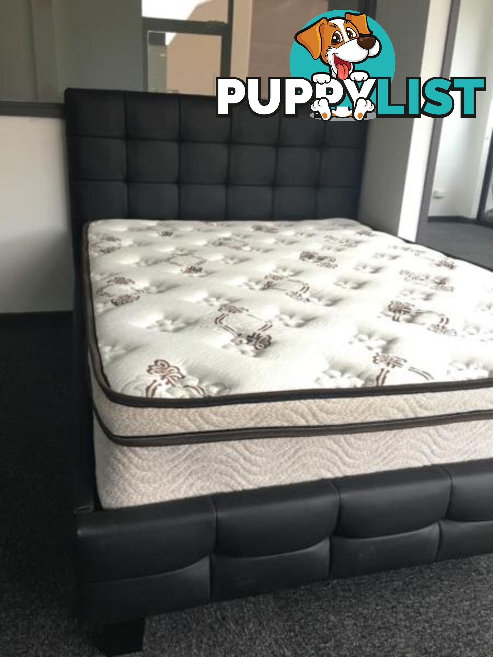 Brand New Quality PU Leather Bed Frame in Black or White