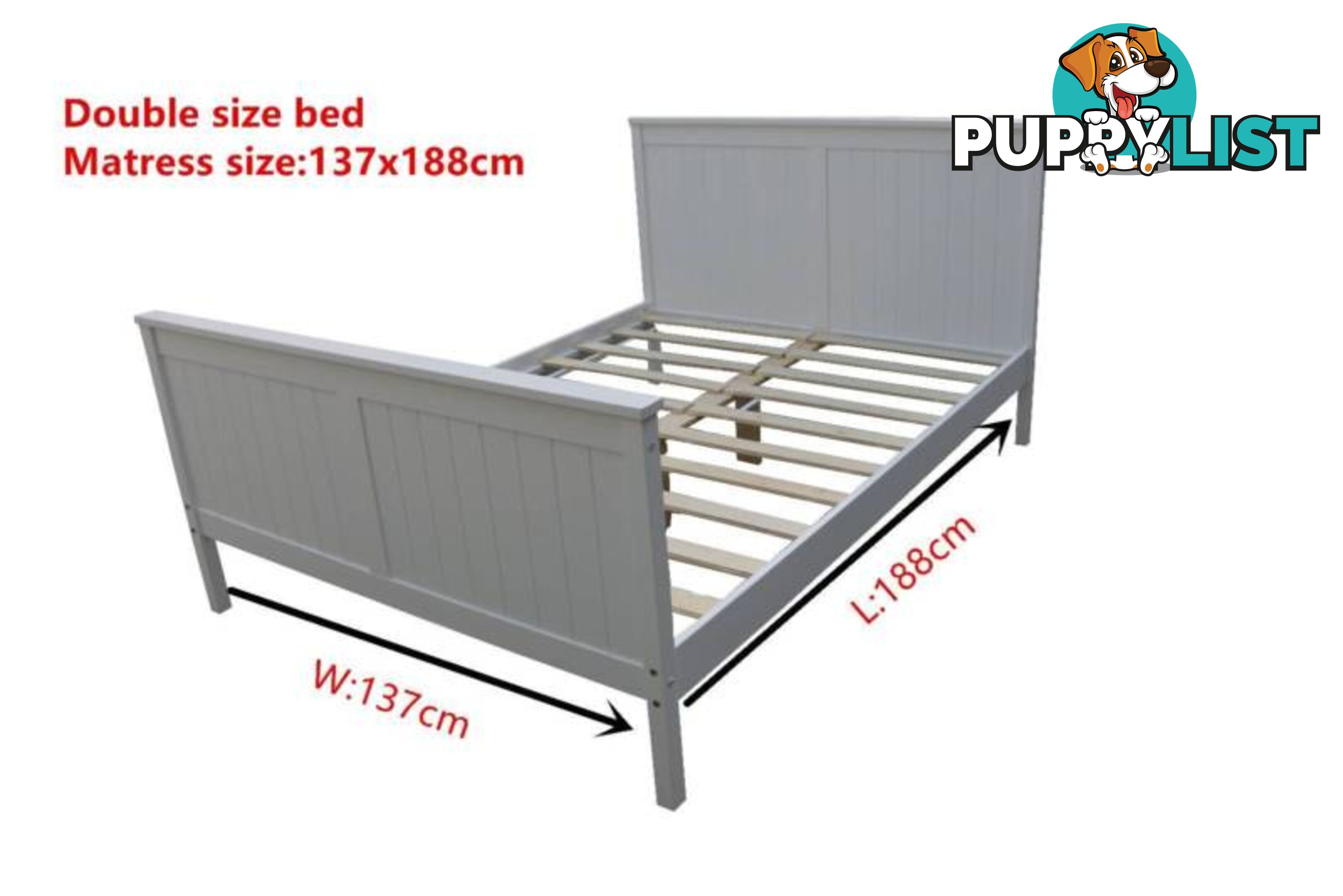 Brand New Solid PineWood Bed Frame Double/Queen/King size White