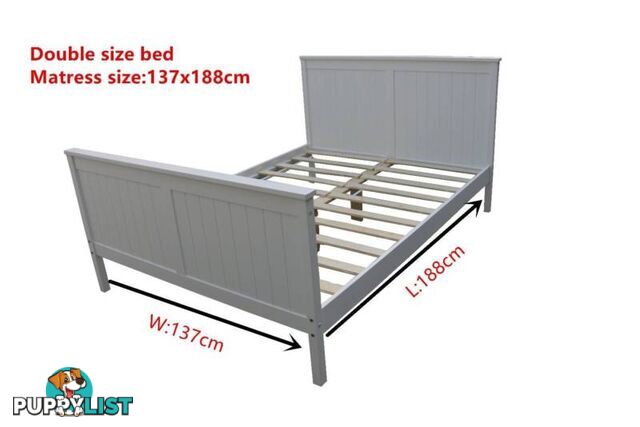 Brand New Solid PineWood Bed Frame Double/Queen/King size White