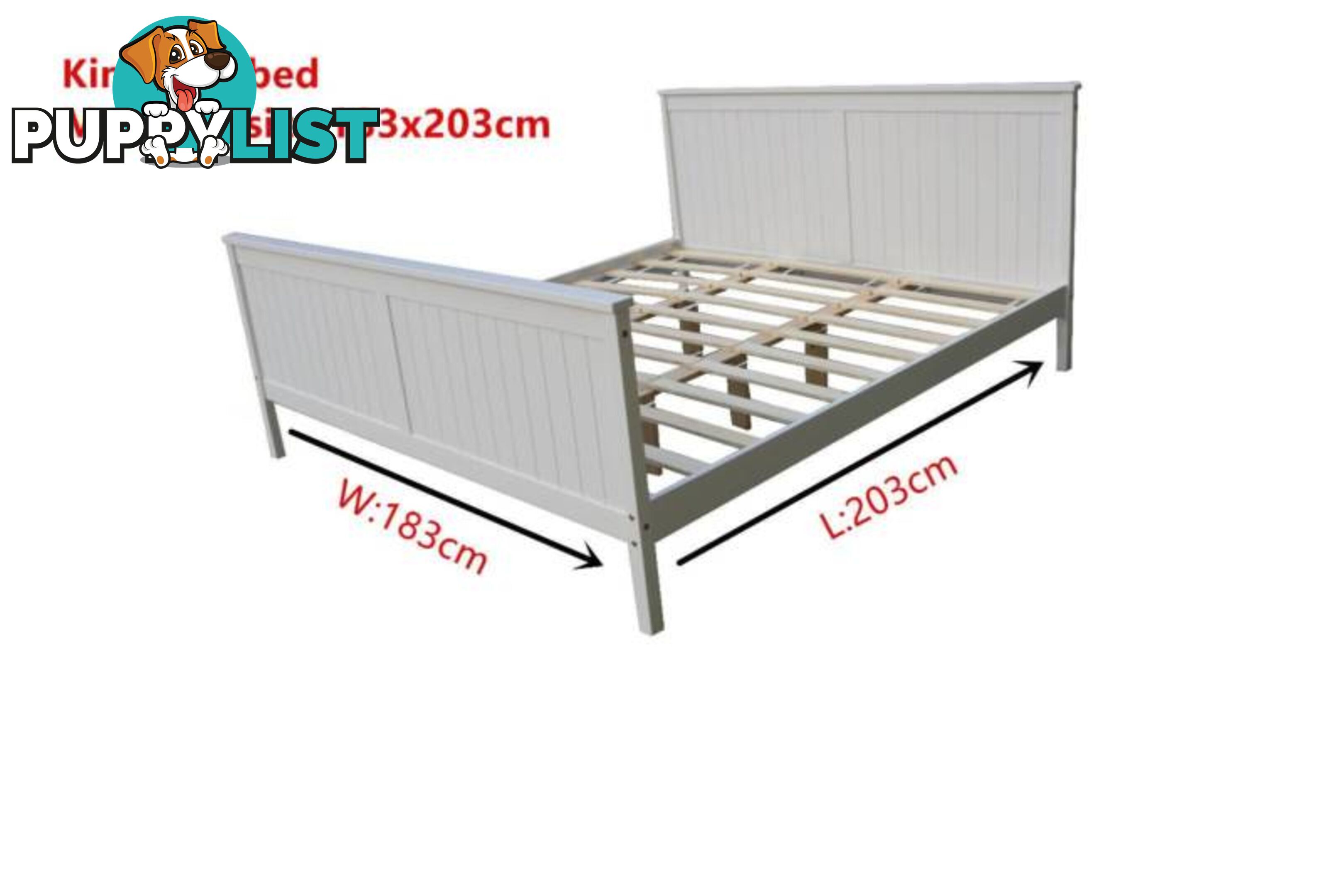 Brand New Solid PineWood Bed Frame Double/Queen/King size White