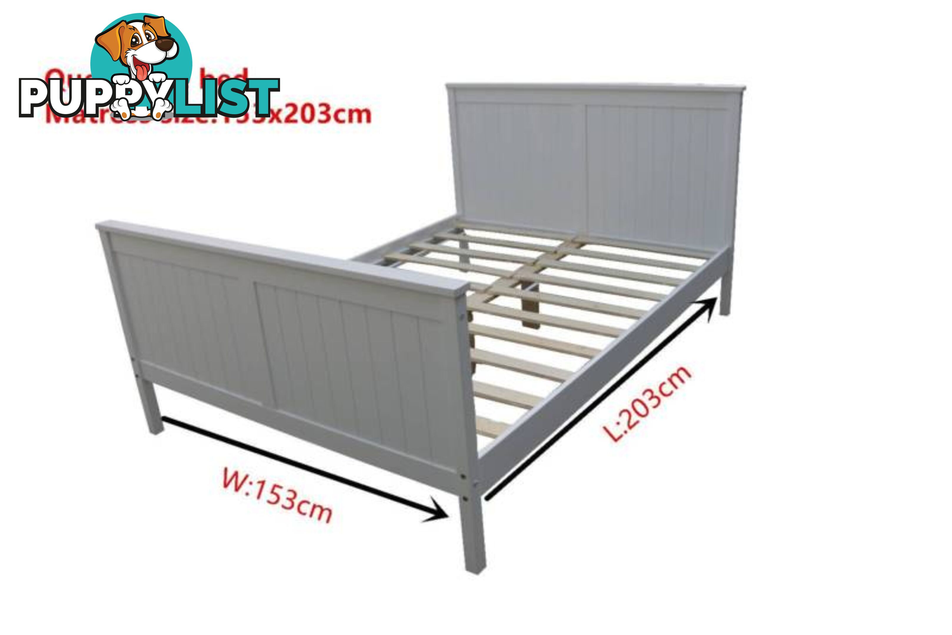 Brand New Solid PineWood Bed Frame Double/Queen/King size White