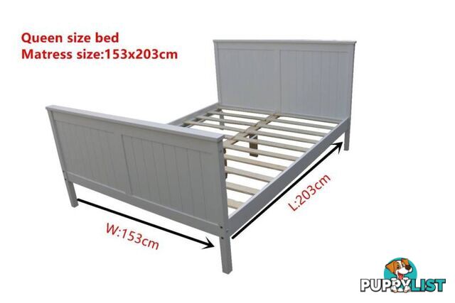 Brand New Solid PineWood Bed Frame Double/Queen/King size White