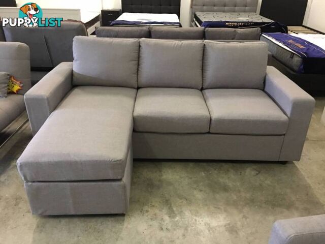 Brand New Fabric Sofa with chaise/ottoman Beige/Grey colour