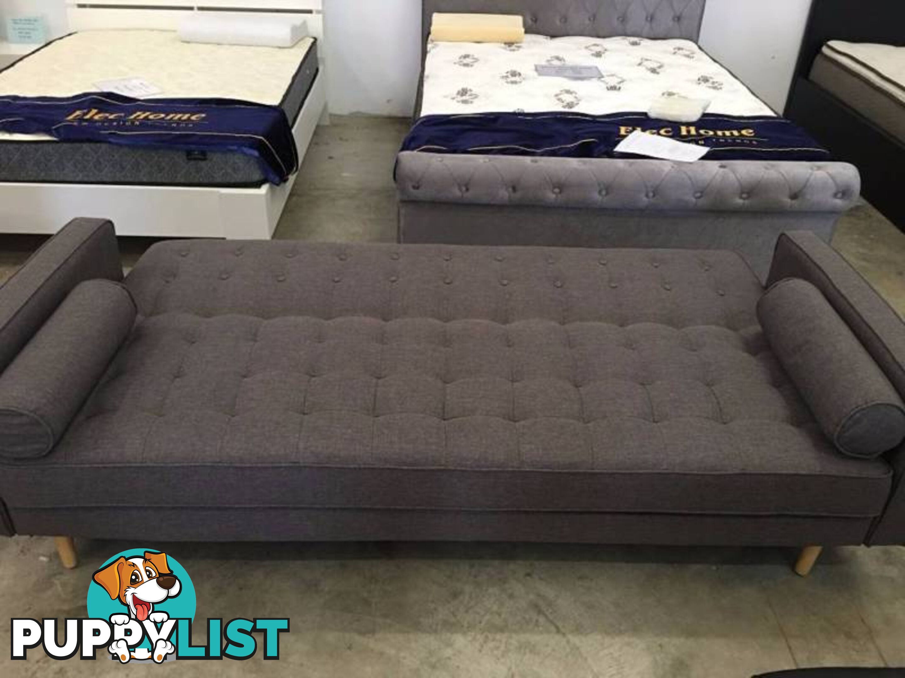 Brand New 3 Seater Grey Fabric Sofa Bed Couch Loung (SP068)