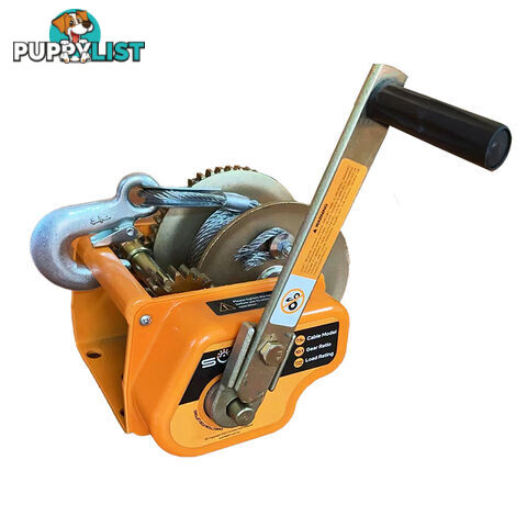 AUTO BRAKE WINCH TRAILER LIFTING BOAT HAND WINCH 2500LBS (1130KG) 7.5M CABLE BW2500CO