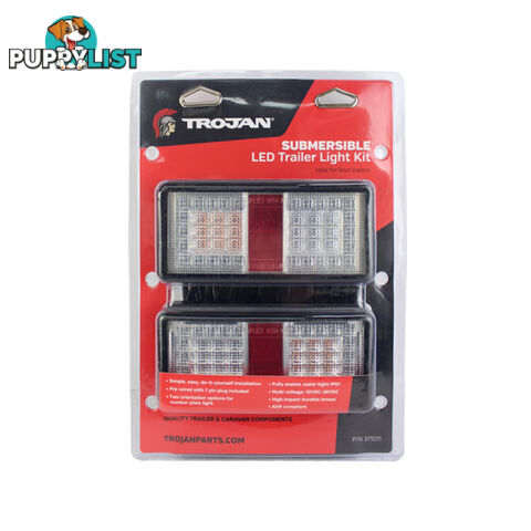 TROJAN SUBMERSIBLE LED BOAT LIGHTS 180 X 85 X 35MM M/VOLT TWIN PACK TJLED180